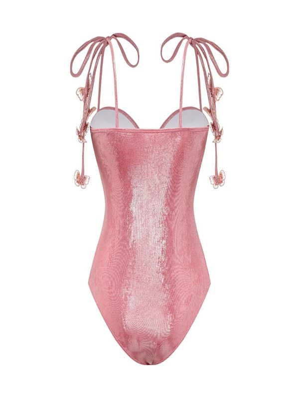 calypsa ruched metallic swimwear two piece set 18