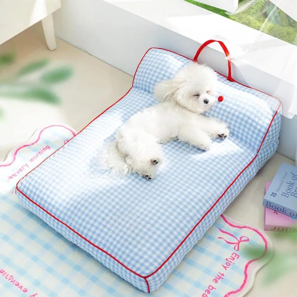 chequerboard breathable scratch resistant spine protection dog bed 12
