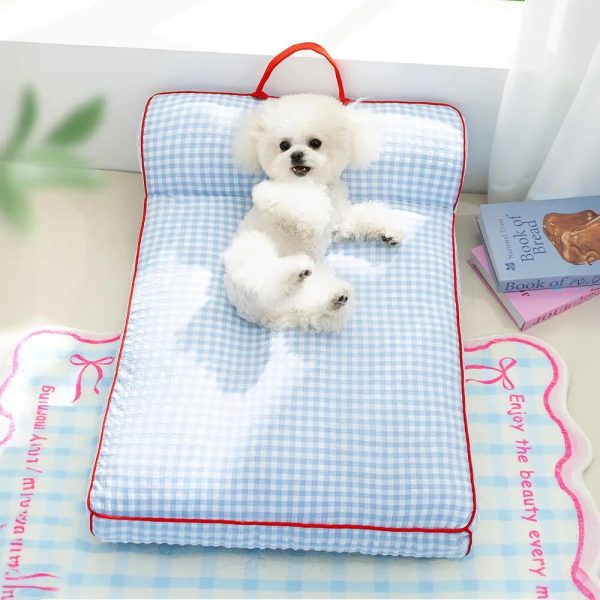 chequerboard breathable scratch resistant spine protection dog bed 21