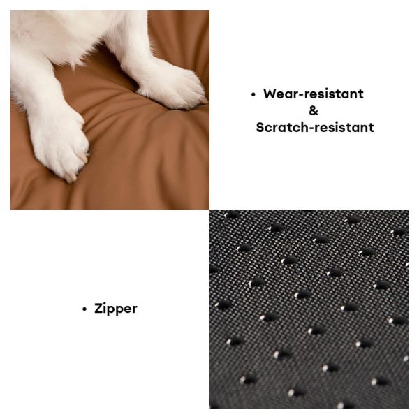 durable pu leather waterproof scratch resistant large dog bed 17