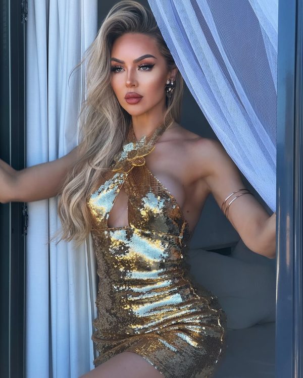 jansje backless flower sequin mini dress 21
