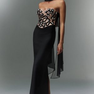 magda sleeveless diamond ribbon bandage maxi dress 11