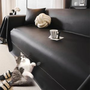 modern faux leather anti scratch throw sofa cover 11