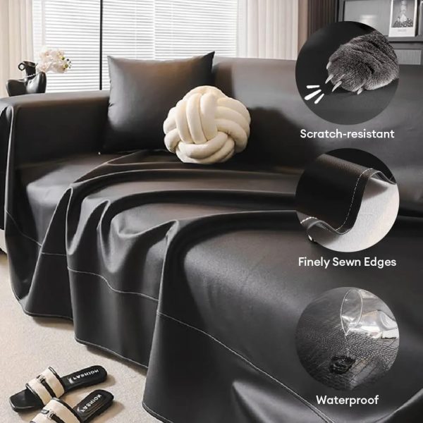 modern faux leather anti scratch throw sofa cover 13