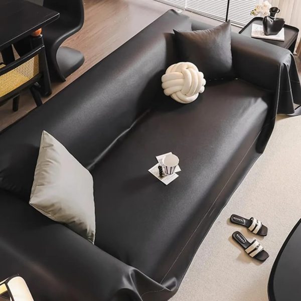 modern faux leather anti scratch throw sofa cover 14