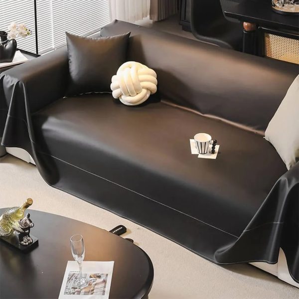 modern faux leather anti scratch throw sofa cover 15