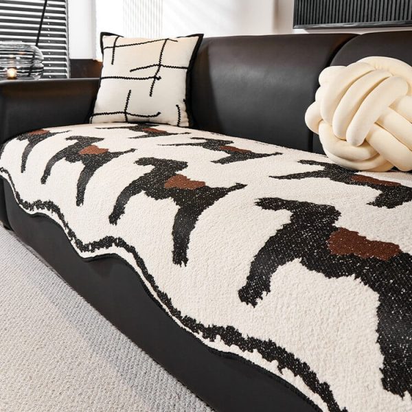 modern short fleece sofa protection irregular non slip couch cover 12