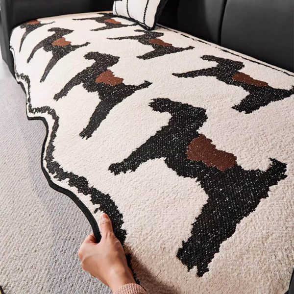 modern short fleece sofa protection irregular non slip couch cover 17