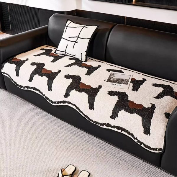 modern short fleece sofa protection irregular non slip couch cover 19