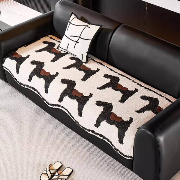 modern short fleece sofa protection irregular non slip couch cover 20