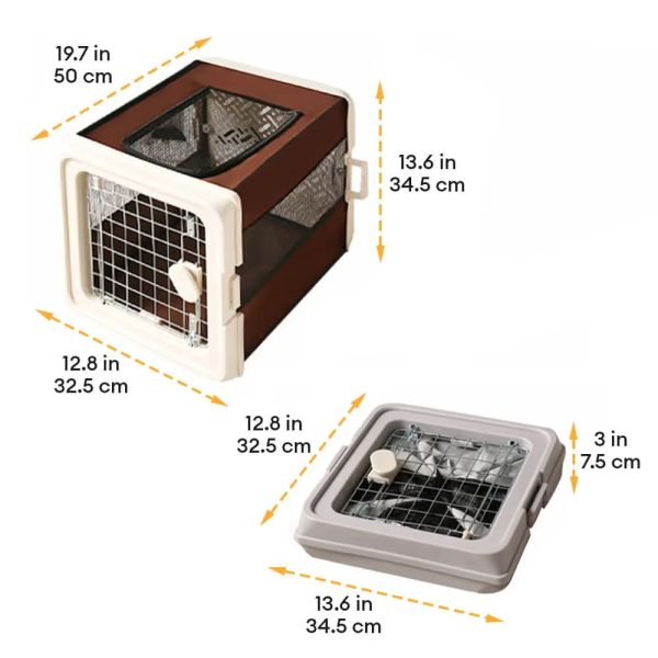 breathable foldable hard shell pet carrier crate for cats & small dogs 19