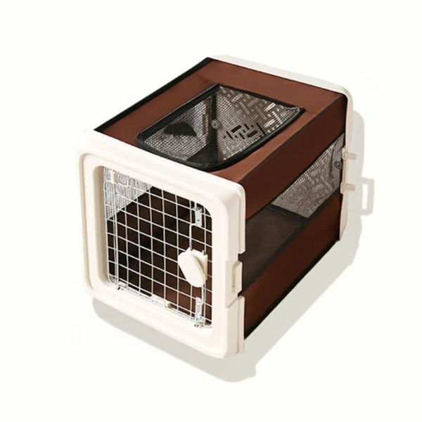 breathable foldable hard shell pet carrier crate for cats & small dogs 22