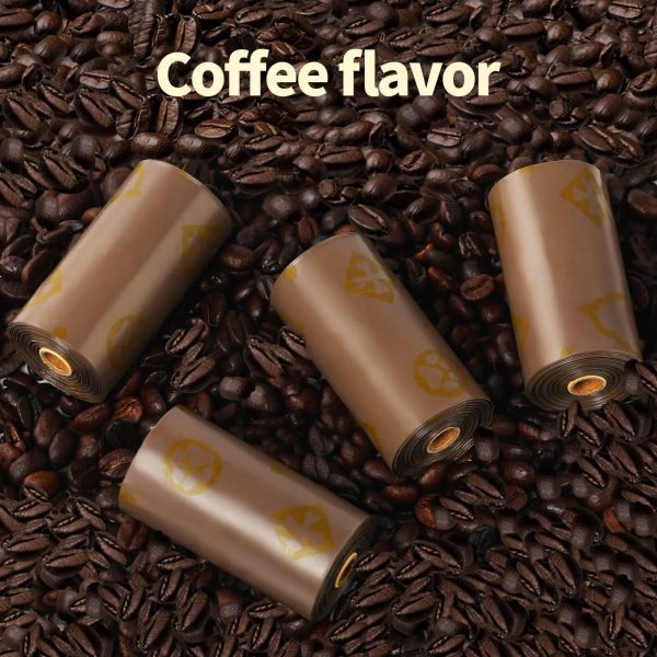 coffee flavor dog poop bags with reminder sticker inside 13