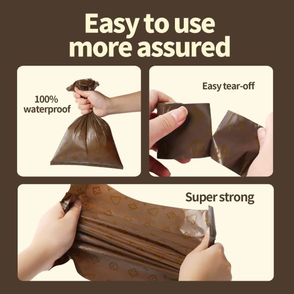 coffee flavor dog poop bags with reminder sticker inside 20