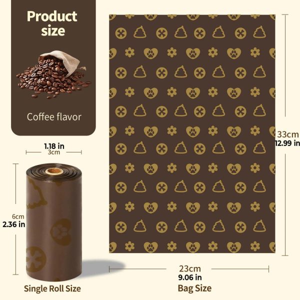 coffee flavor dog poop bags with reminder sticker inside 21
