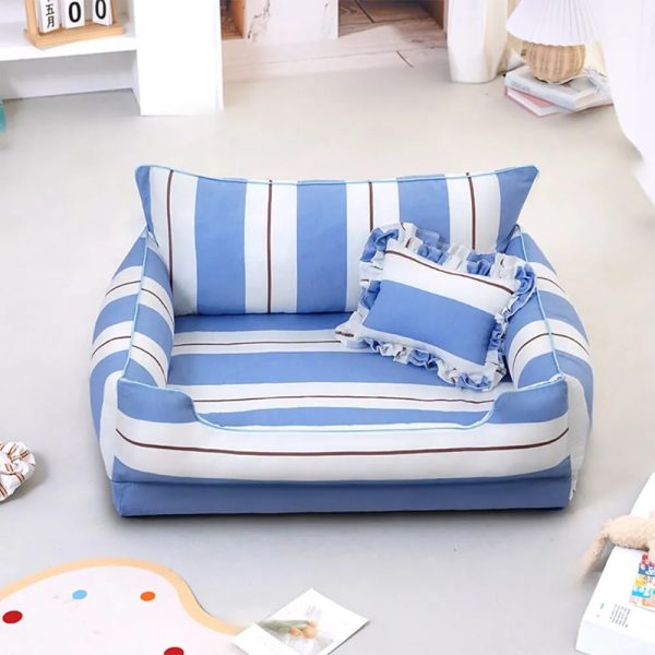 cotton full surround dog & cat sofa bed with pillow 12
