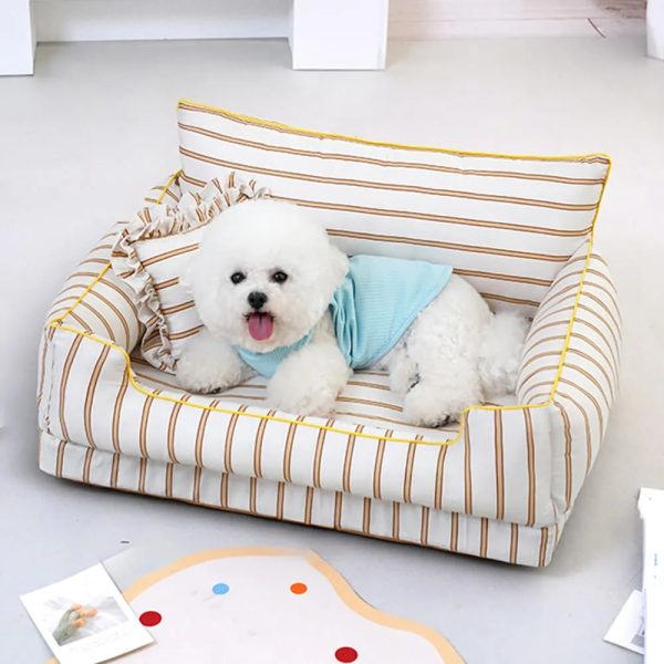 cotton full surround dog & cat sofa bed with pillow 19