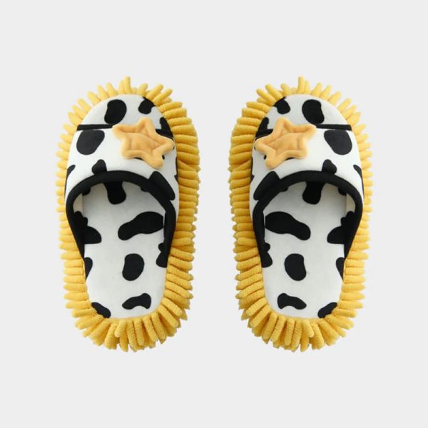 cow print plush pet bed & matching slippers set 19