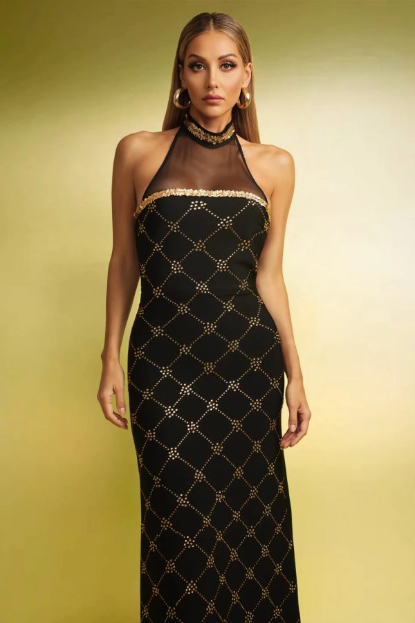 eamon sequins diamond slim bandage maxi dress 12
