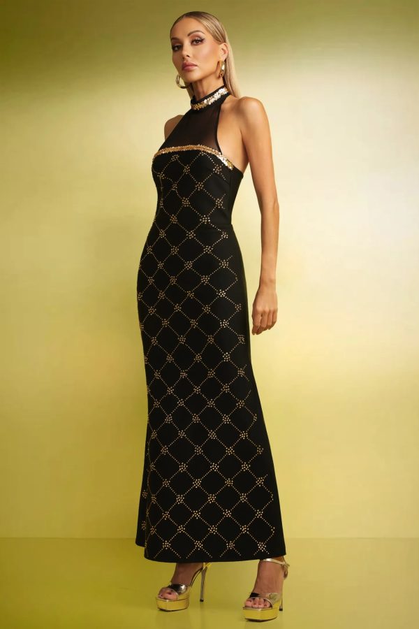 eamon sequins diamond slim bandage maxi dress 14