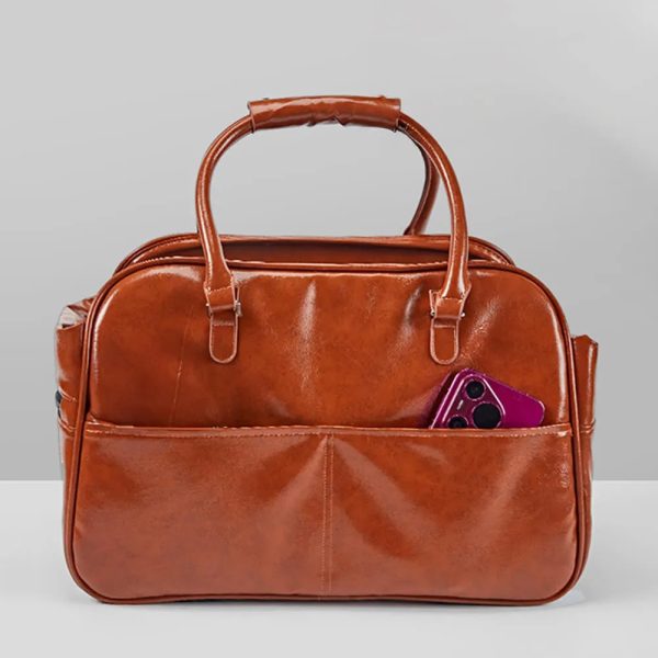 faux leather portable car console pet carrier bag for small dogs 21