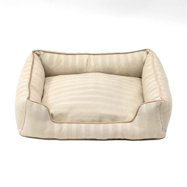 faux linen chew resistant non slip washable dog bed 22