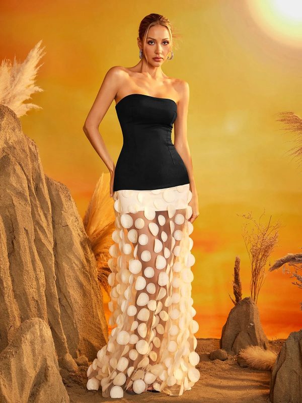 gaelith strapless mesh maxi dress 12