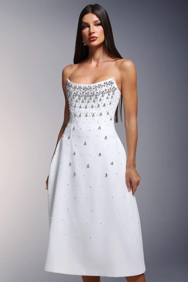 glera diamond strapless midi dress 12