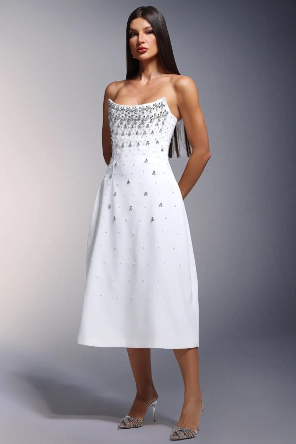 glera diamond strapless midi dress 13