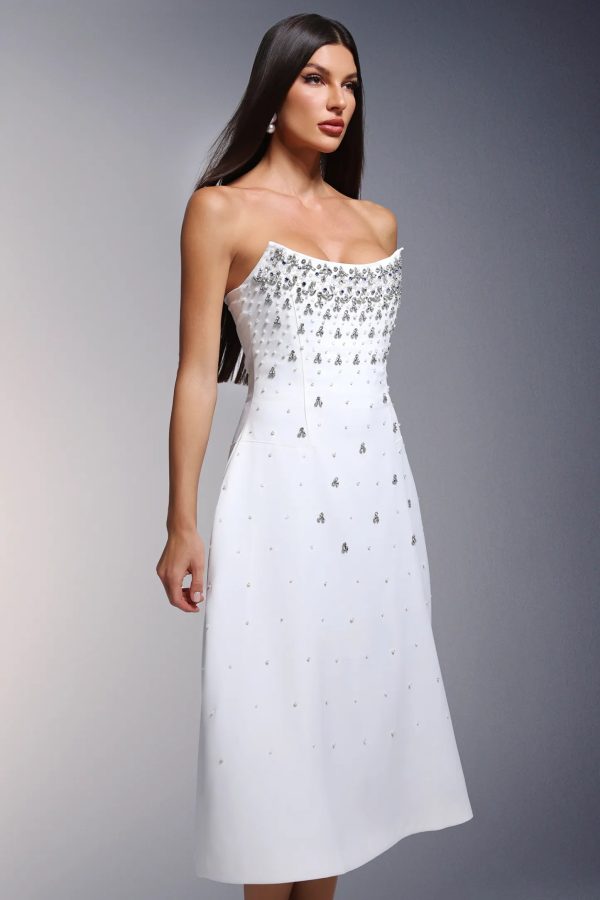glera diamond strapless midi dress 14