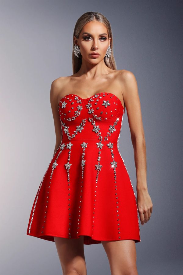 hoshi strapless diamond bandage mini dress 12