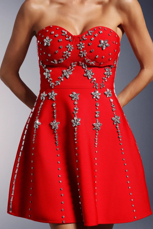 hoshi strapless diamond bandage mini dress 14