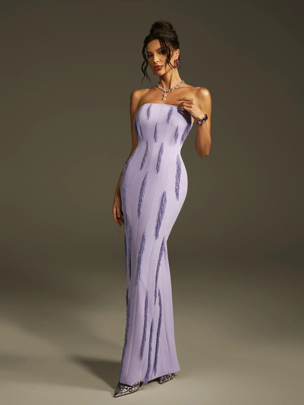 lanica strapless beaded fringe maxi dress 15