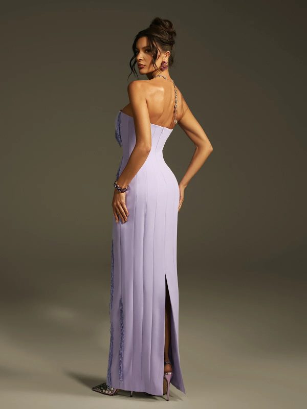 lanica strapless beaded fringe maxi dress 16