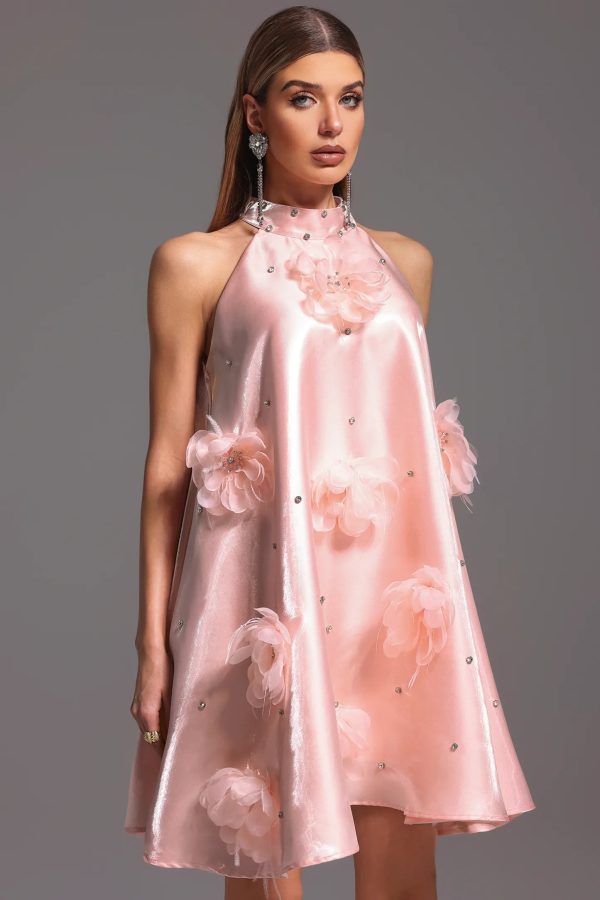 lolic halter flowers diamond mini dress 13