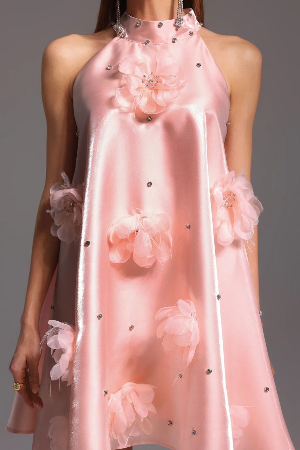 lolic halter flowers diamond mini dress 14