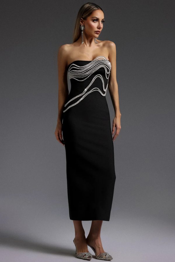 oga sleeveless diamond bandage maxi dress 400