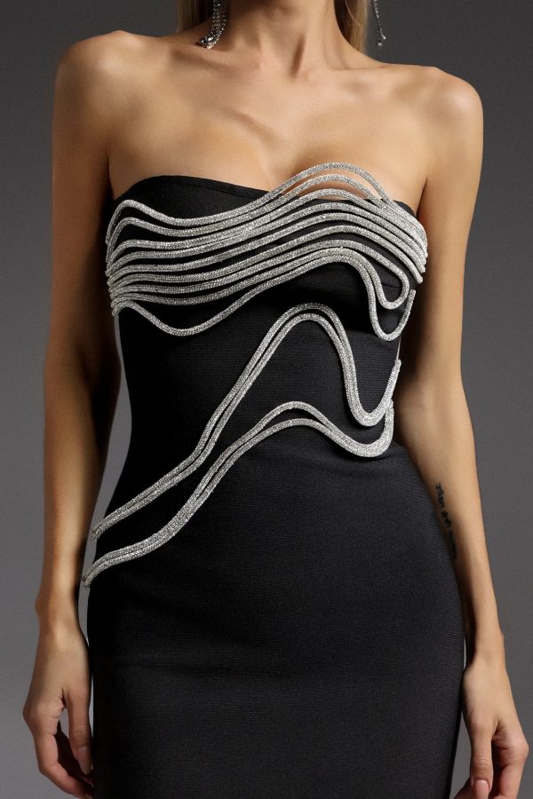 oga sleeveless diamond bandage maxi dress 500