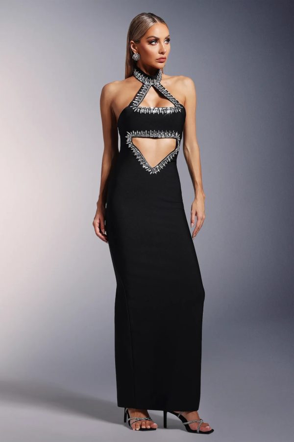 olga irregular halter diamond bandage maxi dress 14
