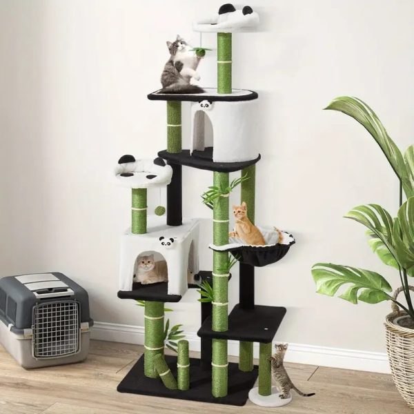 panda themed sisal bamboo cat tree 12