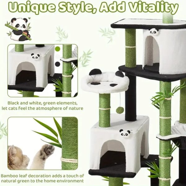 panda themed sisal bamboo cat tree 14