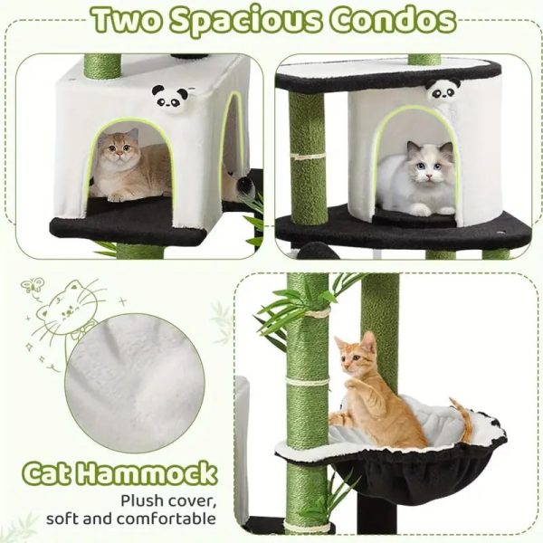 panda themed sisal bamboo cat tree 15