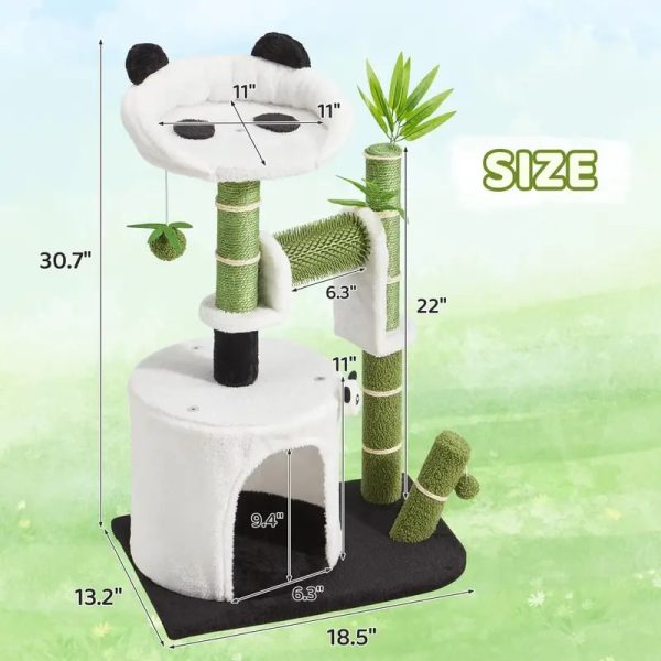 panda themed sisal bamboo cat tree 16