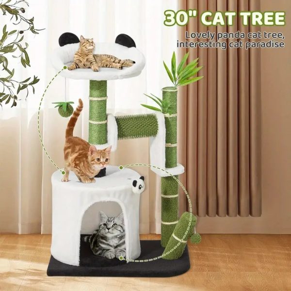panda themed sisal bamboo cat tree 19