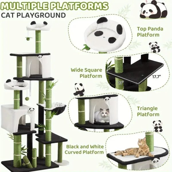 panda themed sisal bamboo cat tree 20