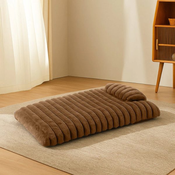 plush fluffy thick comfort calming dog bed with pillow 17