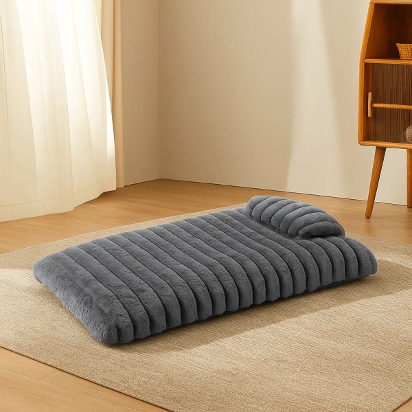 plush fluffy thick comfort calming dog bed with pillow 18