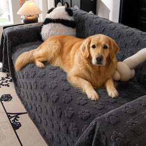 plush paw patterned soft sofa protector throw couch cover 11