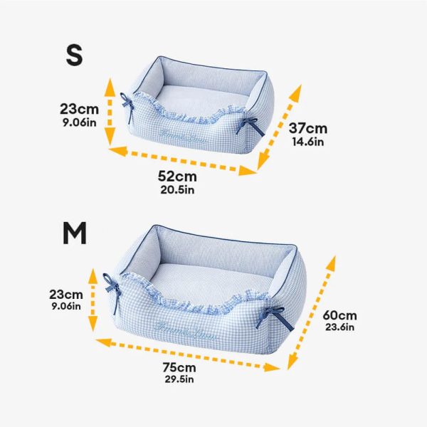 soft gingham washable dog & cat sofa bed with pillows 20