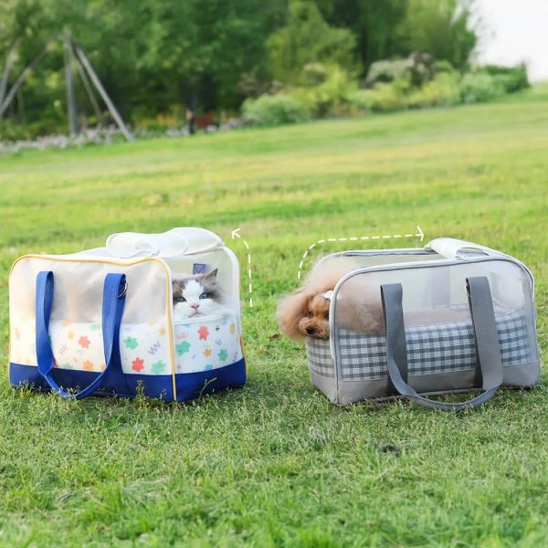 soft sided breathable multifunctional travel pet carrier bag with bottom pad 18